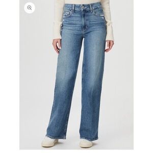 Paige Sasha 32" Wide Leg Jean in Storybook Distressed